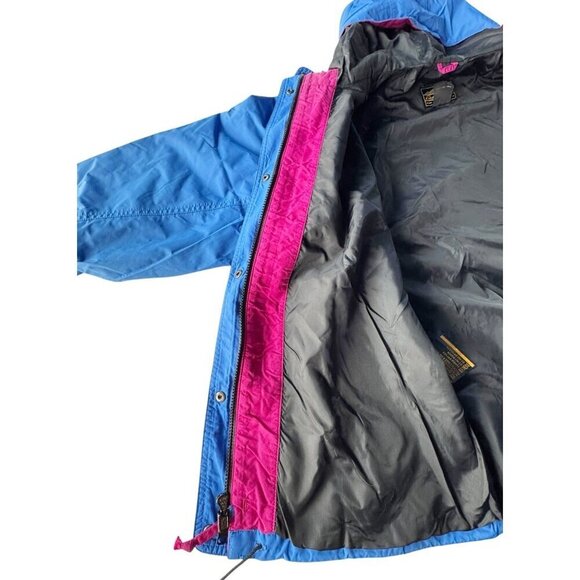 Vintage EDDIE BAUER Women's Sz L Blue Pink Gore-Tex Hooded Jacket - Picture 10 of 12